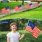 12 Pack US American Stick Flags Small 12x18 Inch USA Hand Held Flags with 24 Inch Wooden Pole for Yard,July 4th,Veteran Party,Memorial Day, Independence Day Decoration